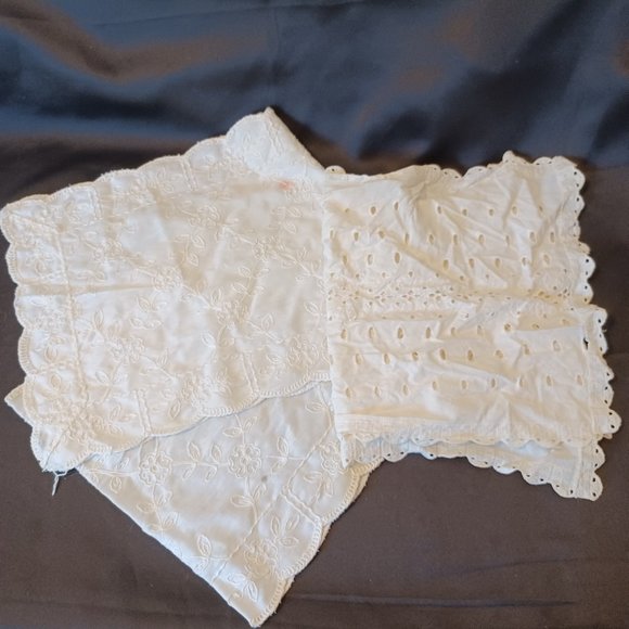 Two Vintage Embroidered Table Runners. One 4' 10" x 12" & One 3' 5" x 12" - Picture 1 of 13